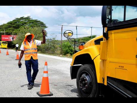 Credit: Antoine Lodge Drivers selected for the Government’s Rural School Bus Programme undergo training along Mandela Highway on Wednesday, July 31. The sessions, led by instructor E. Lemar, aim to familiarise participants with the dimensions and handling of the school buses ahead of the programme’s rollout in the new school year.