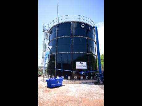 The newly installed 130,000-gallon sectional water tank which was commissioned into service during a ceremony at the National Irrigation Commission Limited’s New Forest Office in Manchester, on August 15.