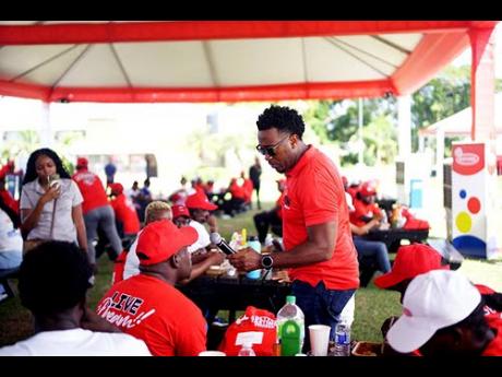Dufton ‘Duffy’ Shepherd engages a PAN 2025 participant at the recent workshop #2 which was held at the Montego Bay Community College, in St James.