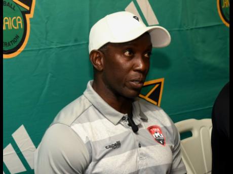 Trinidad & Tobago’s  head coach Dwight Yorke speaking to the media after Jamaica’s international friendly football match against Trinidad and Tobago at Montego Bay Sports Complex on Thursday, February 6, 2025.