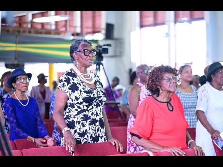 Worshippers at the National Senior Citizens’ Month church service, held at the Calvary Baptist Church in Montego Bay, St James, on Sunday.