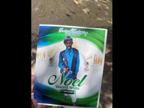 Credit: Contributed The funeral programme for Noel Vincent ‘Dingie’ White.