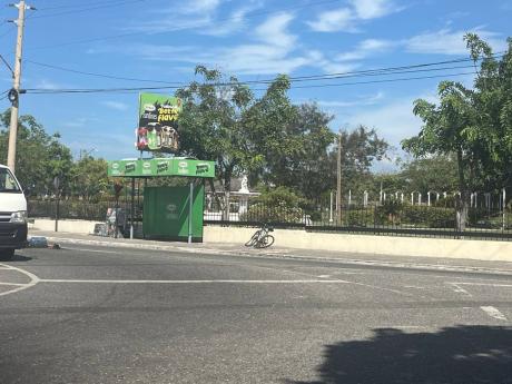 The spot where Victor McCalla, of Allman Town, Kingston, lost his life on Wednesday morning. 