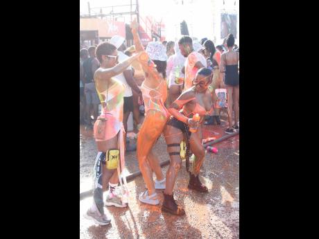 The trio of (from left) Megan McNaughton, Kristen Solomon and Natalea LueFung were seen enjoying the festivities at Xodus Wet Music Festival on Saturday at Port Spectrum.