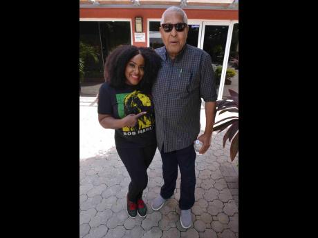 Singer Etana (left) and legendary producer King Jammy. 