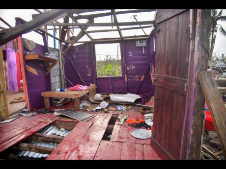 This house was completely demolished by Hurricane Melissa.