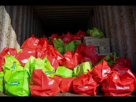 Credit: Antoine Lodge /Photographer Care packages ready for distribution.