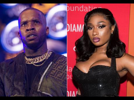 Credit: Uncredited Tory Lanez performs at HOT 97 Summer Jam 2019 in East Rutherford, N.J. on June 2, 2019, left, and Megan Thee Stallion attends the 5th annual Diamond Ball benefit gala in New York on Sept. 12, 2019. (Photos by Scott Roth, left, Charles Sykes/Invision/AP)