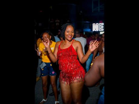 Credit: Contributed Tanesha Harding owned the dance floor in a sparkling red fringe romper, fully embracing the Ladies Night energy at Mello Vibes.