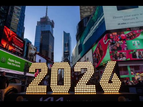 Credit: AP The 7-foot tall “2026” numerals are displayed at an illumination ceremony in Times Square, Thursday, December 18,, in New York.