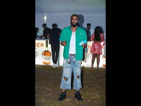 Dancehall artiste Squiddy Trap was out in his usual trap-style dress code at Zimi Seh Brunch.