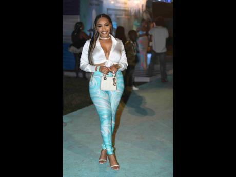 Entrepreneur and social media influencer Shanice ‘Shanzi’ Adair matched the dress code in Pucci leggings.