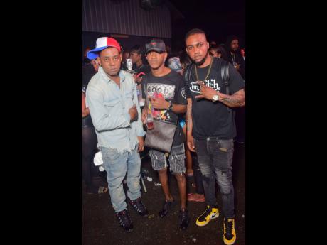 From left: Disc jockeys Boom Boom, DJ Tom and DJ Milo salute the STAR camera.