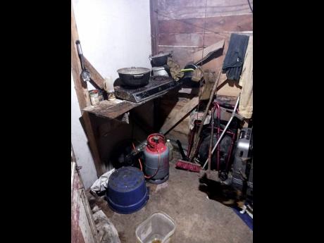 The simple interior of the shelter reflects the quiet struggle of an elderly man longing for stability and dignity.