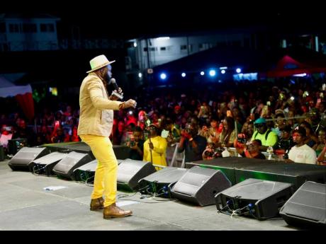 Lybran Rum Boss in full flight at the One Nation Music Festival in Antigua.