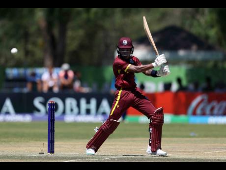  Jewel Andrew of West Indies bats during the ICC U19 Men’s Cricket World Cup 2026 match between West Indies and Afghanistan at HP Oval in Windhoek, Namibia yesterday.