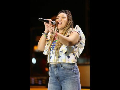 Mitze Maíz perfoms at Emancipation Park on Friday. 