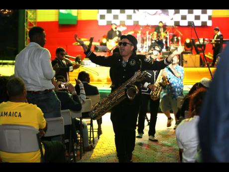 Mexican band, Out of Control Army, entertains the audience at the Bob Marley Tribute Concert.