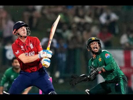 Credit: AP England’s captain Harry Brook plays a shot during the T20 World Cup cricket match between England and Pakistan in Pallekele, Sri Lanka yesterday.