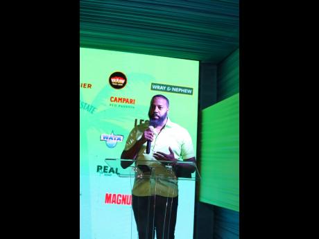 Andrew Ellis, CEO of Twenty14 Ltd, the organisers of Vacae Weekend, delivers the opening remarks at the media launch in New Kingston on Wednesday.