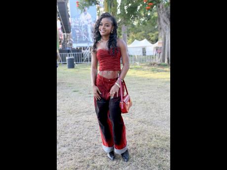 Content creator Leigh Ann Dacres-Jones steps out in style at the Lost in Time Music Festival, held at Hope Gardens, St Andrew.