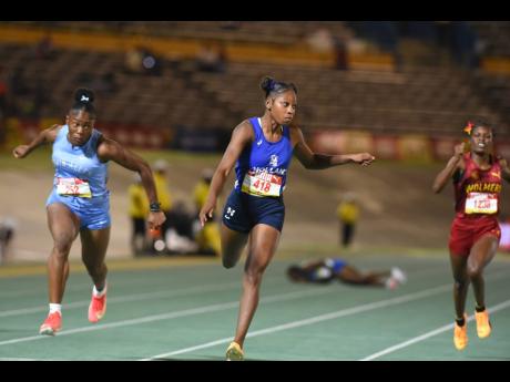 Holland High School’s Shanoya Douglas powers to victory in the girls’ Class One 100m final last night at the 2026 ISSA/GraceKennedy Boys and Girls’Athletics Championships, clocking a personal best 10.98 seconds.