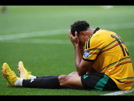 Jamaica’s Joel Latibeaudiere reacts at the end of the World Cup playoff final match between DR Congo and Jamaica in Guadalajara, Mexico yesterday,