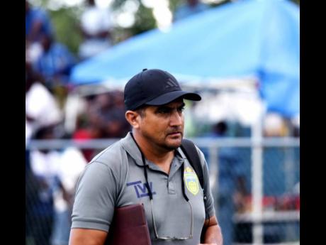 Credit: Ashley Anguin Waterhouse FC head coach Javier Ainstein.