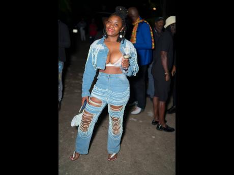 Melissa Pryce rocks full denim to the event.