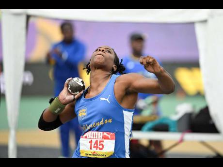Clarendon College’s Marla-Kay Lampart won gold in the girls’ discus with a throw of 14.41 metres on the opening day of the 2026 Penn Relays at Franklin Field Stadium in Philadelphia yesterday.