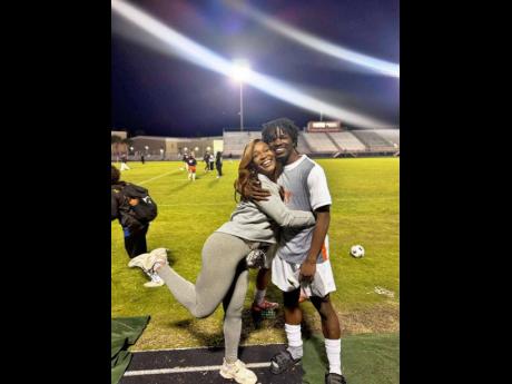 Young speedster Nickoye Watt with his mom Kedisha McLaughlin.