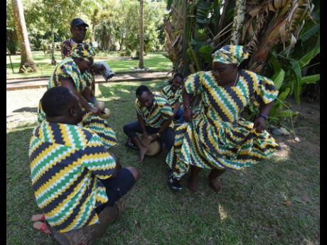 Members of the St Thomas Kumina Collectives Group in rehearsal.